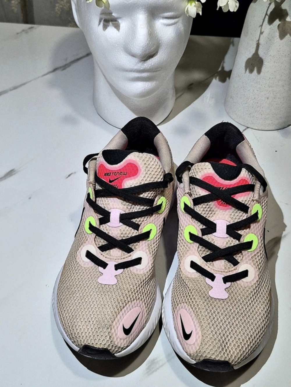 Nike Renew Run Women's Pink & Green Athletic Shoes